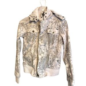 TNA White and Gray Bomber Jacket